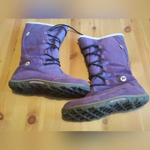 Purple Merrell Kids Youth Size 7 Hiking Winter Boots